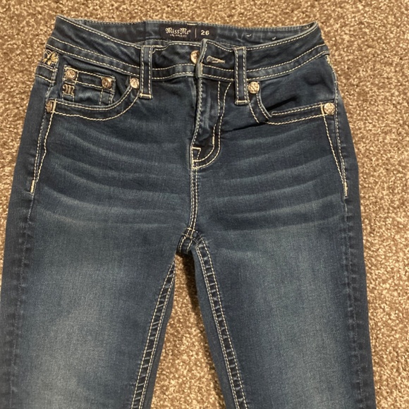 BEAUTIFUL EMBELLISHED MISS ME JEANS “HAILEY SKINNY” 26x30 - Picture 4 of 6